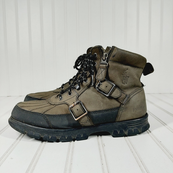 Polo by Ralph Lauren Shoes | Polo Ralph Lauren Demond Lace Up Leather Boots | Color: Black/Brown | Size: 8.5 | Aleenabc3's Closet